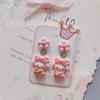Pendientes de resina con forma de conejito para niña, aretes pequeños y frescos con dibujos animados, para estudiantes