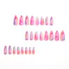 Uñas postizas largas en forma de almendra Y2K aurora arcoíris degradado parches para uñas macaron fantasía parches de uñas postizas