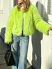 Amazon transfronterizo estilo callejero europeo y americano popular abrigo corto de felpa para mujer top esponjoso de borrego sintético