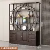 Gabinete multi-tesoro de madera maciza, partición de estilo chino, estante de exhibición de té antiguo de estilo chino nuevo, gabinete de entrada estilo Zen para sala de estar