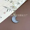 Colgante de Ojo de Gato Estrella y Luna Lindo y Etéreo, Colgante de Ojo de Gato y Jade Durazno Estilo Nicho, Popular en Zonas Turísticas