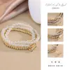 Pulsera de Hebilla de Herradura con Cuentas Doradas Apiladas para Mujer Diseño Ins Pulsera de Corazón Estrella Candado Tendencia Suministro Transfronterizo