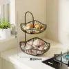 Cesta de Armazenamento Multicamadas para Bancada de Cozinha para Cebolinhas, Alho e Legumes, Prateleira Decorativa e de Armazenamento Multifuncional de Canto Pequeno