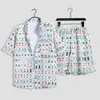 Hawaii Seaside Beach Holiday terno masculino solto plus size casal moda marca camisa de manga curta casual conjunto de duas peças