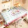 Toalha de Mesa Desenho Animado, Sem Lavagem, Impermeável, À Prova de Óleo, Resistente ao Calor, Estilo Dopamina Creme, Toalha de Mesa Retangular, Protetor de Mesa, Chá
