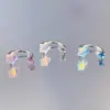 Anel C Rosqueado Internamente Estrela Cravejada de Diamante Aço Titânio Argola para Lábio Argola para Cartilagem da Orelha Nicho Versátil Yiwu Atacado Joias para Piercing Transfronteiriças