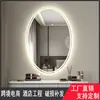 Espelho de Penteadeira com Luz, Espelho de Maquiagem, Espelho de Parede para Quarto, Espelho Oval Irregular Inteligente com Luz LED