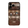 Capa de celular com design de gato retrô para Apple 17pm, iPhone 18, fofa 16, material camurça, 14 com cordão, 15 silicone