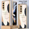 Funda para teléfono Samsung GalaxyZ Fold4 plegable 4, funda protectora de marca de moda, nueva funda galvanizada de moda adecuada