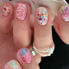 Lantejoulas Estrela Coloridas Misturadas Decorações para Nail Art, Populares nas Redes Sociais, Estilo Ins Estrela de Cinco Pontas Macaron Decorações de Material Misturado