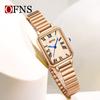 Reloj de Mujer de Comercio Exterior de la Marca Ofns Nicho Retro Tres Agujas Reloj de Cuarzo Resistente al Agua Estilo Ins para Niñas Combinable Reloj de Mujer