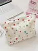 68141 Bolsa de maquillaje de organza con borlas de lunares coloridos estilo coreano, bolsa de almacenamiento para niña, bolsa con cremallera para cuidado de la piel de viaje