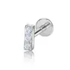 Brincos de liga de titânio F136 com zircônia e três diamantes para piercing labial G23 em titânio para orelha (venda por atacado).