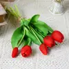 Oferta especial: 5 Tulipanes de Goma Suave para Arreglos Florales, Flores Artificiales para Decoración del Hogar, Hotel y Centro Comercial
