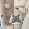 Chaleco de Punto Coreano con Capas para Niñas Otoño e Invierno Ropa Nueva de Invierno Bebé Elegante Cuello de Encaje Chaleco Grueso