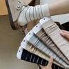 Calcetines de algodón absorbentes de sudor para mujer, de otoño e invierno, estilo japonés, a rayas, de longitud media, sin hueso, apilables, estilo universitario.