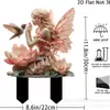 Decoração de Estaca para Jardim de Fadas Acrílico 2D Estátua de Elfo Decoração Pátio de Fadas Gramado Vaso de Flores Planta Inserção no Solo