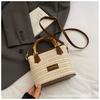 Bolsa de Palha Artesanal Estilo Francês para Mulheres 2025 Nova Tendência Artística Bolsa Trançada Versátil Bolsa de Ombro Transversal Saco