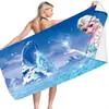 Toalla de Playa Serie Frozen, Toalla Cuadrada Versátil de Doble Cara de Forro Polar de Fibra Ultrafina para Natación y Baño