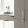 Manija de Puerta de Armario de Aleación de Zinc Estilo Francés, Tirador Sólido Minimalista Moderno Plateado Brillante Cromado de un Solo Agujero para Cajón