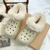 Acessórios para Sapatos de Crocodilo Transfronteiriços com Forro de Veludo Tubo Longo Recheado Removível Lavável Quente Capas de Sapato de Algodão Espessado de Inverno