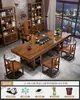 Juego Grande de Mesa de Té y Sillas de Madera Maciza, Una Mesa y Cinco Sillas, Mesa de Té de Estilo Chino Nuevo, Adecuado para Oficina o Uso en Casa, Estación para Preparar Té