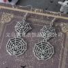 Halloween Nuevos Aretes Creativos Distintivos Exagerados Aretes de Telaraña Murciélago Calavera Diablo Punk para Mujer