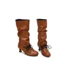 Botas de Moda con Tacón Fino sin Cierre Estilo Europeo y Americano para Mujer, Botas para Mujer Talla Extra Grande de Amazon, Zapatos de Tacón Alto para Mujer Otoño e Invierno, Botas de Piel Talla 40-50