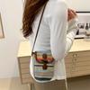 Bolsa para Teléfono Móvil de Mujer Nuevo Diseño de Nicho a la Moda Bolsa Tejida Casual Simple Nicho de Un Hombro Cruzada Bolsa Cuadrada Pequeña Bolso de Mujer