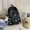 Mochila dulce y femenina estilo universitario con estampado de estrellas para estudiantes, bolsa escolar de alto valor estético con gran capacidad para viajes
