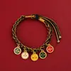 Pulseira do Deus da Riqueza de Cinco Vias do Xizang, Pulseira de Corda Colorida, Pulseira de Corda Vermelha, Fio Colorido