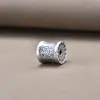 Yiluya cuentas redondas tipo barril de plata de ley S925 con cuentas espaciadoras tambor yuan vintage con cuentas accesorios material para cordón DIY hecho a mano