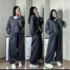 Traje Deportivo Casual Kz Primavera y Otoño Estilo Coreano Estudiante Sudadera con Capucha Holgada y Pantalones Jogger Conjunto de Dos Piezas Invierno