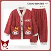 2025 Novo Estilo Outono e Inverno Infantil Roupa de Casa Conjunto de Pijama Meninas Aconchegante Flanela de Inverno Meninas Lã de Coral