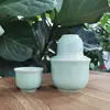 Juego de Licores Chinos, Calentador de Vino, Olla Amarilla para Vino, Juego Calentador de Vino de Cerámica, Calentadores de Vino de 0.1 kg, 100 ml