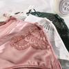 Calcinha Sexy de Renda com Cílios e Cadarço, Forro 100% Algodão, Cintura Baixa, Tanga Erótica Feminina, Estilo Amarrar Amigável à Pele