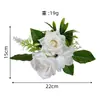 Nuevo Racimo de Flores de Hoja Verde Rosa Simulada Decoración de Pastel Decoración de Pastel de Boda Estilo Coreano Mesa de Postres con Flores Accesorios para Fotografía