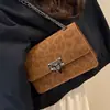 2025 Nuevo Estilo Retro de Moda Estilo Chica Popular Simple Moda Estampado de Leopardo Casual Estampado Bolso Cruzado Pequeño Cuadrado de un Hombro