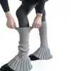 Calcetines de Canalé Cálidos de Piel de Conejo para Otoño e Invierno con Campana en el Tobillo Calentadores de Pierna Tejidos Estilo Ballet Agrupados Etiqueta de Tela Ligeramente Acampanada