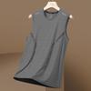 Verão Homens Gelo Seda Costas Respirável Coração Esportes Fitness Base Camisa Wide Shoulder Training Mangaless T-shirt Shoulder Quick-drying