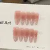 Uñas Portátiles Donghai con una vibra brillante y atmosférica, puras y seductoras, con efecto iluminador, glitter dorado degradado y efecto ojo de gato, uñas portátiles hechas a mano