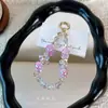 Colgante de cadena para teléfono con cuentas de cristal y campanita, accesorio para la muñeca, cadena corta anti-pérdida para teléfono, accesorio para bolso, pequeño regalo