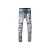 Jeans Skinny Jeans Slim Fit Tendência Marca Designer Estilo de Rua Europeu e Americano Nova Primavera e Outono Azul Claro
