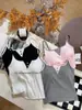 Novedades Primavera y Verano #2872 Diseñada con Colores Contrastantes, la Camisola para Mujer con Copas se Puede Usar como Capa Interior o Exterior, Corte Ajustado y Favorecedor.