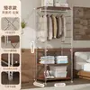 Arara de metal estilo japonês com 60cm de profundidade para instalação, guarda-roupa aberto autoportante, closet, prateleira montada, rack de armazenamento para guarda-roupa