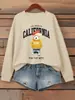 Para la Mejor Esperanza, Sudadera para Mujer con Estampado de Oso Lindo, Suéter Casual de Cuello Redondo, Estilo Urbano de Otoño