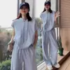 Conjunto Esportivo Casual Novo de Verão 2026 para Mulheres, Tamanho Grande Solto, Moderno, Chique, Estiloso, Conjunto de Duas Peças