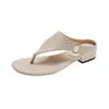 Chanclas Retro Francesas de Tacón Grueso para Mujer Verano al Aire Libre Nuevo Estilo de Hada con Faldas Tira en el Dedo del Pie Sandalias de Playa
