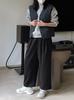 Pantalones casuales de cintura alta, gruesos, de estilo japonés retro, holgados, de pierna ancha y cómodos, adelgazantes, hasta el tobillo, para mujer, de invierno, nuevos.
