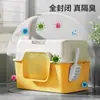 Arenero Completamente Cerrado para Gatos, Inodoro Plegable Tipo Cajón Grande Desodorizante para Gatos, Suministros para Gatos Extra Grandes Anti-Salpicaduras Inodoro